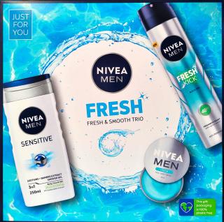 Nivea Men Fresh kozmetický set - univerzálny krém, sprchový gél, anti-perspirant spray