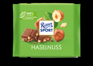 Ritter Sport Hasel Nuss mliečna čokoláda s kúskami lieskových orieškov - 100 g