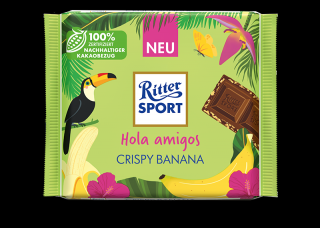 Ritter Sport Hola aigos crispy banana mliečna čokoláda - 100 g