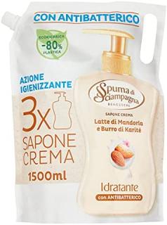 Spuma di Sciampagna Mandľové mlieko a Bambucké maslo Antibakteriálne tekuté mydlo na ruky - 1500 ml