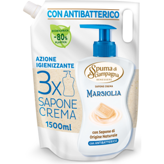 Spuma di Sciampagna Marselské mydlo antibakteriálne tekuté mydlo na ruky - 1500 ml