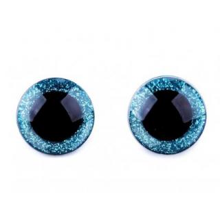 Bezpečnostné oči glitrované 25 mm 1 pár Farba: Modrá