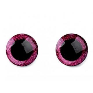 Bezpečnostné oči glitrované 25 mm 1 pár Farba: pink