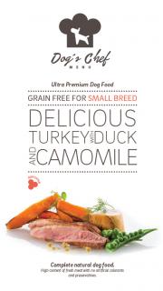 Dog’s Chef Delicious Turkey with Duck and Camomile SMALL BREED Váha: 12kg