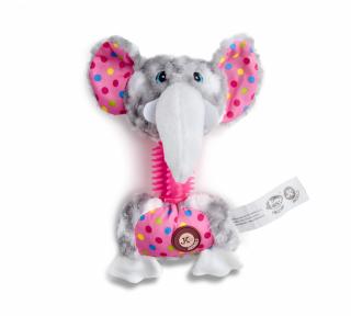 Plyšový slon s TPR krkom - plyšová pískacia hračka
