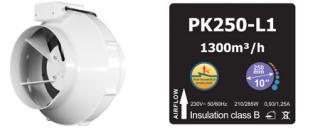 Ventilátor PRIMA KLIMA 250 - 1300m3/h - Ø250mm - 1 rychlost