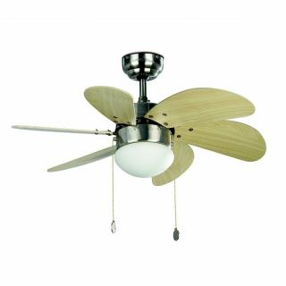 Stropný ventilátor s osvetlením Faro PALAO 33183 javor/nikel