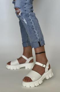 Dámske biele sandále na želanie Veľkosť: 36 bez kožušiny