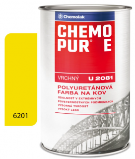 Chemopur E U2081 6201 žltá stredná vrchná polyuretánová farba na kov, betón, drevo 0,8L