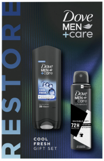 Dove Men Cool Fresh sprchový gél 250 ml + Invisible Dry antiperspirant sprej 150 ml, pre mužov