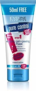 EVELINE PURE CONTROL MASKA+ČISTIACI GÉL+PEELING 3V1 200 ML