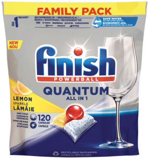 Finish Quantum All in 1 kapsle do myčky nádobí Lemon Sparkle 120 ks