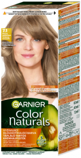 Garnier Color Naturals permanentní barva na vlasy s vyživujícími oleji 7.1 Natural Ash Blonde 40 ml