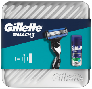 Gillette darčeková sada holiaci strojček Mach3 + 1 holiaca hlavica + Series gél 75 ml + box