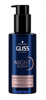 Gliss Kur Gliss Overnight Reconstruction nočný elixír pre vlasy s rozštiepenými končekmi 100 ml