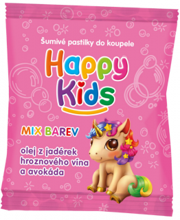 Happy Kids Šumivá pastilka do kúpeľa 40 g - mix variant