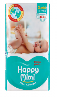Happy Mimi Flexi Comfort detské plienky 3 midi 44 ks