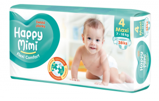 Happy Mimi Flexi Comfort detské plienky 4 maxi 38 ks