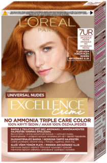 L'Oréal Paris Excellence Creme Triple Protection Farba na vlasy Všetky typy vlasov Farbené vlasy 7ur universal copper 48 ml