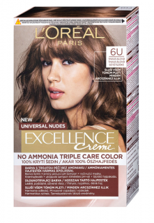 L'Oréal Paris Excellence Creme Universal Nudes permanentná farba na vlasy 6U Tmavá blond