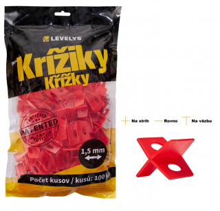 LEVELYS Krížiky na obklad a dlažbu 1,5mm 100ks/bal.