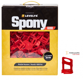 LEVELYS Spony 1,5mm 600ks/bal.