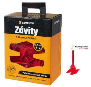 LEVELYS Závity priame 1,5mm/100ks