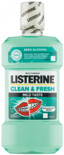 Listerine ústna voda Clean  Fresh Mild Taste 500 ml