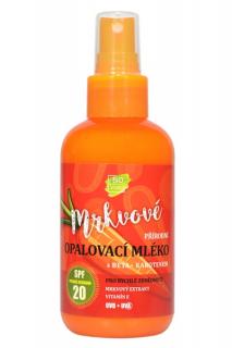 Mrkvové opaľovacie MLIEKO SPF20 s betakaroténom