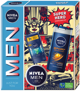 Nivea Men darčeková sada Super Hero antiperspirant, krém, sprchový gél