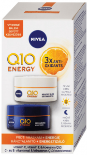 Nivea Q10 Energy Energizujúci denný a nočný krém proti vráskam 2 x 50 ml darčeková sada