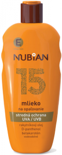 Nubian mlieko na opaľovanie SPF15 200 ml