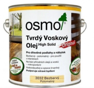 Osmo 3032 Tvrdý voskový olej Originál 0,75 l Bezfarebný hodvábny lesk