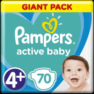 Pampers Active Baby 4+ Maxi Plus 10-15kg 70ks