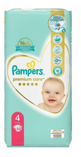 Pampers Premium care 4 maxi 9-14kg 52ks