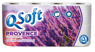 Q-Soft toaletný papier s vôňou levandule 3-vrstvový 8 ks