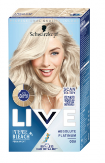 Schwarzkopf Live Intense Bleach Creme farba na vlasy 00A Absolútna platinová