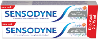 Sensodyne Extra Whitening bieliaca zubná pasta s fluoridom pre citlivé zuby 2 x 75 ml