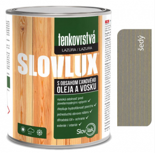 Slovlux Tenkovrstvá lazúra 0,7 l sivá