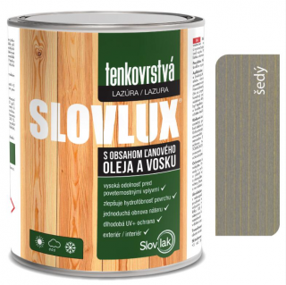 Slovlux tenkovrstvá lazúra 2,5 l sivá