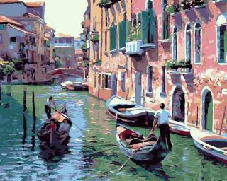 Maľovanie podľa čísiel s rámom  Benátky  50x40 cm