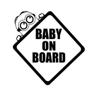Samolepka na auto  Dieťa na palube - Mimoni - čierna  11x11 cm