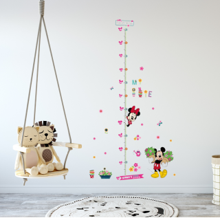 Samolepka na stenu  Detský meter - Mickey a Minnie  65x121 cm