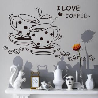 Samolepka na stenu  Kávové šálky 2  73x46 cm