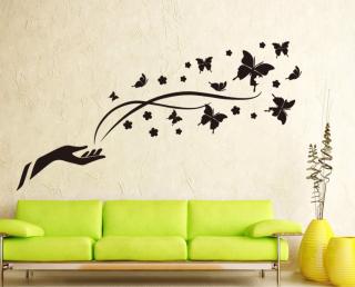 Samolepka na stenu  Ruka a Motýle  50x160 cm