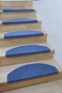 Kobercové nášľapy na schody 28 x 65 cm – modrá