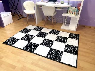 Koberec Patchwork 120×180 zebra čiernao biely