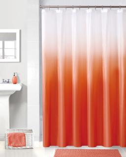 Kúpelňový záves PVC vzorovaný oranž Rozmer: 180x180
