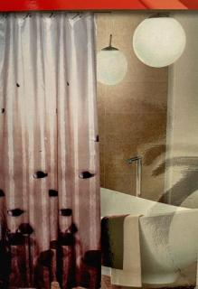 Kúpelňový záves Textilný vzorovaný béžový - 180x180