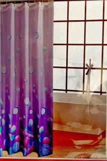 Kúpelňový záves Textilný vzorovaný fialový 2 - 180x200